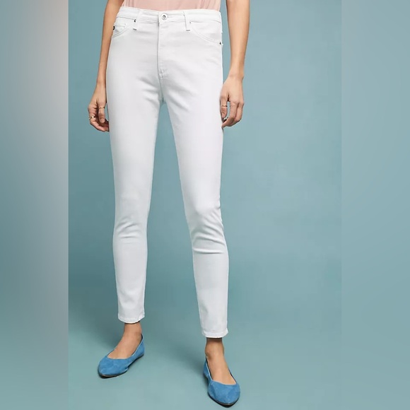 Anthropologie Jeans Adriano Goldschmied High Rise Abbey Ankle Women White 26R - Picture 1 of 12